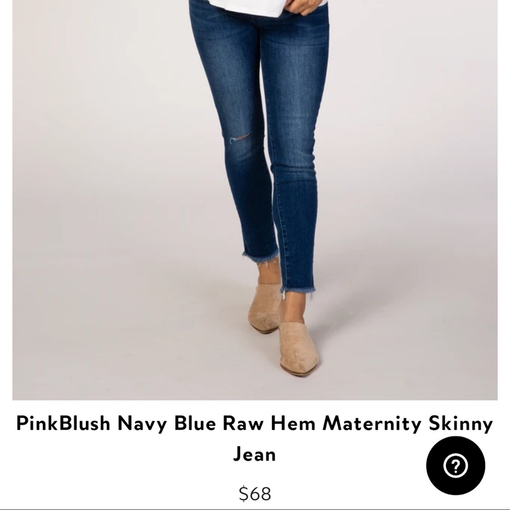 PinkBlush Navy Blue Raw Hem Maternity Skinny Jean